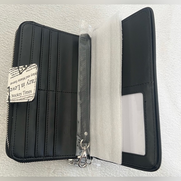 Disney Parks Mickey Minnie Crazy in Love Newspaper Print Wallet Wristlet - Picture 8 of 9